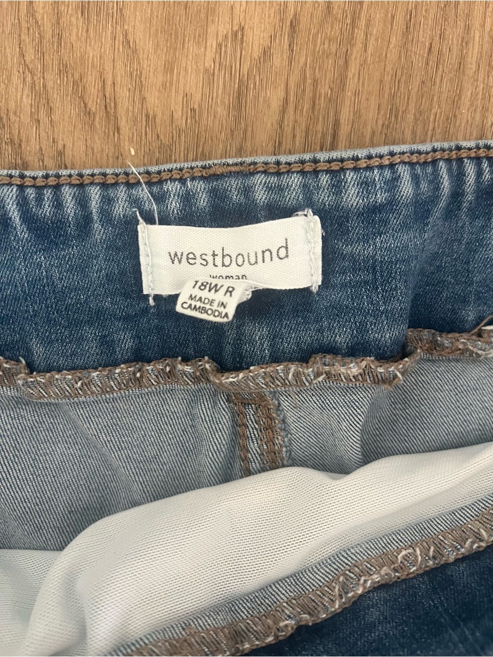 Westbound Women's Plus 18W R Straight Leg Light Wash Denim Jeans - Picture 4 of 4